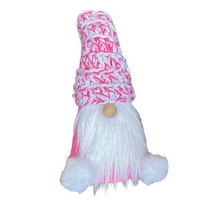 Handmade Pink Crochet Gnome Decoration